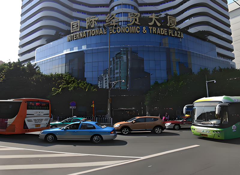 廣州市商務局。地址：廣州市越秀區東風西路國際經貿大廈